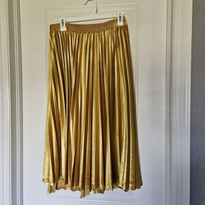 A New Day Gold Midi Skirt